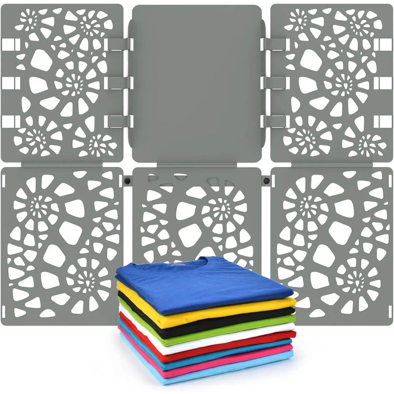 Shirt Folding Board V2 Shirt Folder Board Durable Plastic Clothes Folding Board Tshirt Organizer Easy and Fast Folding for Adult and  Grey