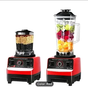 ISRBV Brand SC-1589 Red Single Unit 2-In-1 Dual Cup Blender Versatile 110V-130V US Plug Various Speed Settings Stainless Steel Blades High Juice Extraction Juicer Blender Easy to Clean