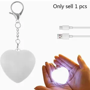 Heart Touch Control Bag Light Keychain Lamp, Portable Keychain Light, Hanging Handbag Key Chain, Internal Lighting, Lithium Ion Batteries Included