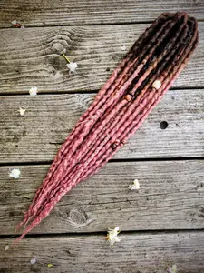 Dusty Rose Accent Set of Wool Dreadlocks