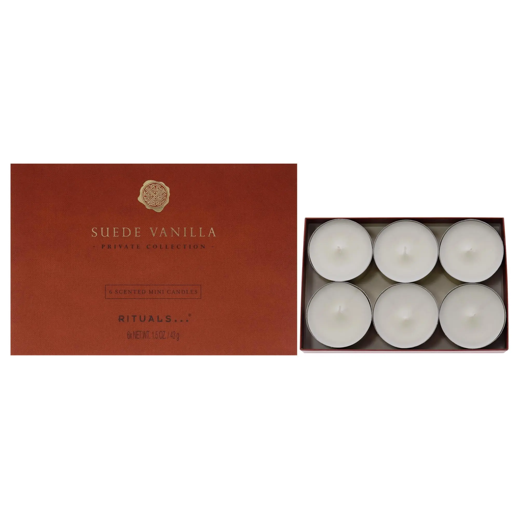 Rituals Unisex Vanilla Suede Mini Scented Candles - 6-Piece Pack, 1.5 oz Each, Gift Ready