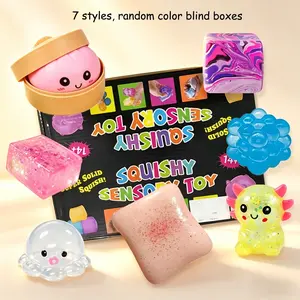 7pcs/set - Multiple styles, rich kneading, cute, slow rebound food toys, soft touch, soothing anxiety, creative, stress relieving toys, perfect holiday party gifts