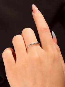 "Minimalist Beaded Stacking Ring 💫 925 Sterling Silver - Your Go-To Layering Essential for Effortless Style!"