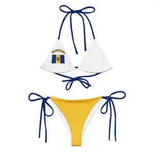 Barbados Flag Bikini: Adjustable Triangle Swimsuit  - Stylish Beachwear for Women