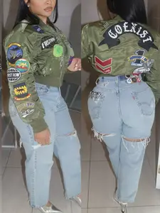 Sheik Apparell Women's Heavy-Duty Full-Body Bomber Jacket Pilot Coat Lapel Collar Hand Washable Winter Outerwear H-Line Silhouette No Stretch Mature Style