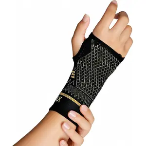 #dealsforyoudays Copper Wrist Compression Sleeve 1 Pair, Comfortable Hand Brace Support for Arthritis, Tendonitis, Sprains, Workout, Carpal Tunnel - Left & Right, Women and Men Healthcare Breathable Ergonomic Design Tool