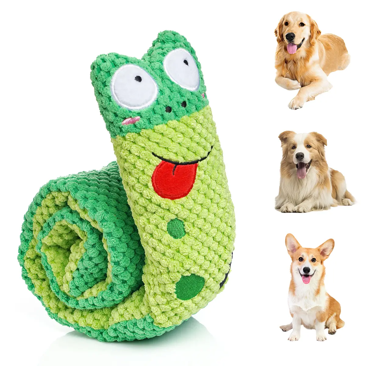 Anyask 2PCS Durable Squeaky Dog Toy, Plush Stuffed Animal with Crinkle Paper for Interactive Play, Plush Tug of War Toy Keeps Dogs Busy and Helps Pupp