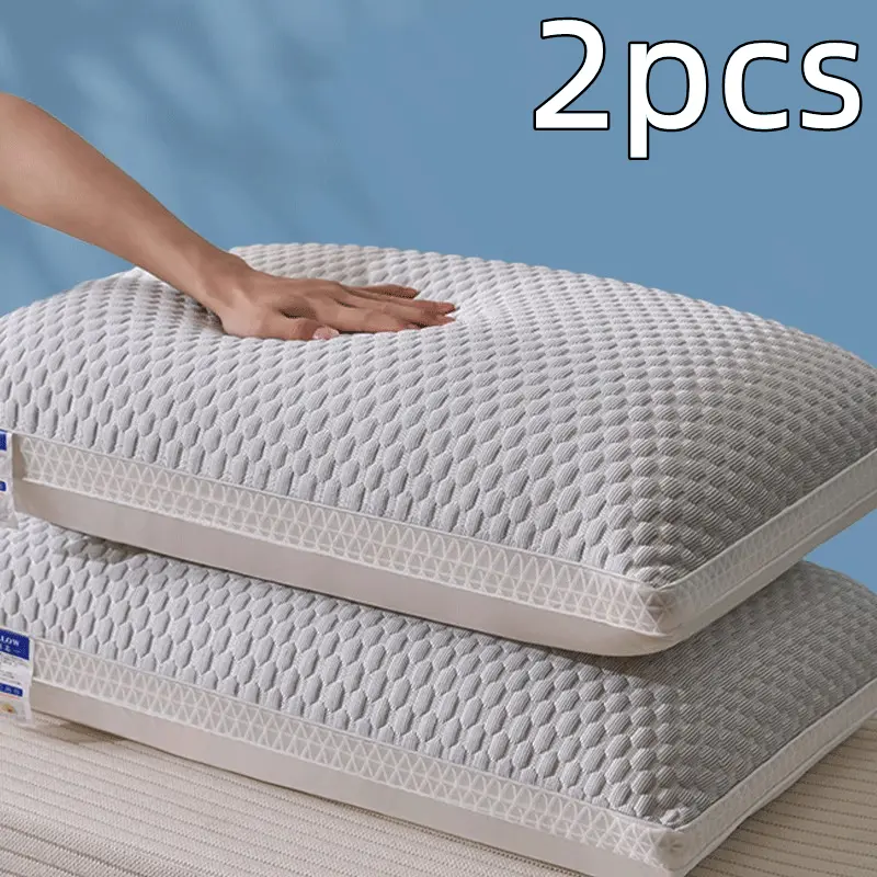 2 pcs cool pillow, suitable for those who are sensitive to heat; soft and highly supportive neck support pillow, suitable for those who sleep on their sides, back, or stomach; summer bed pillow set, suitable for large beds; household hotel bedding