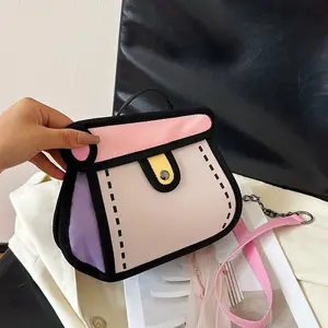 Anime Style Bag for Women - Large Capacity Funny Cartoon Crossbody Bag Creative Cute Handbag Drawing Canvas Bag for Women & Men