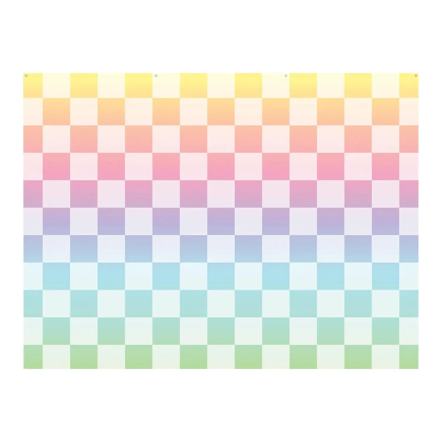 8 Ft. x 6 Ft. Rainbow Pastel-Colored Checkered Polyester Backdrop