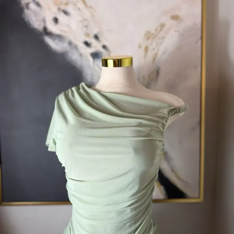 Sage Top - Elegant One-Shoulder Design in Soft Sage Green for Everyday Wear