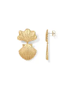 PAVOI 14K Gold Plated Seashell Earrings for Women – Sea-Inspired Dangle and Chunky Stud Designs – Trendy Summer Style Statement Gold Jewelry