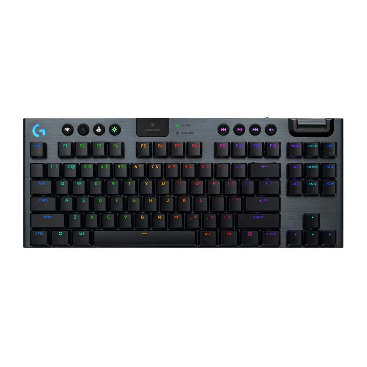 Logitech G915 X LIGHTSPEED TKL Low-Profile Wireless Gaming Keyboard, Double-Shot PBT Keycaps, Fully Programmable Keys, RGB Backlighting, Sleek Aluminum Finishing, GL Blue Clicky - PC/Mac