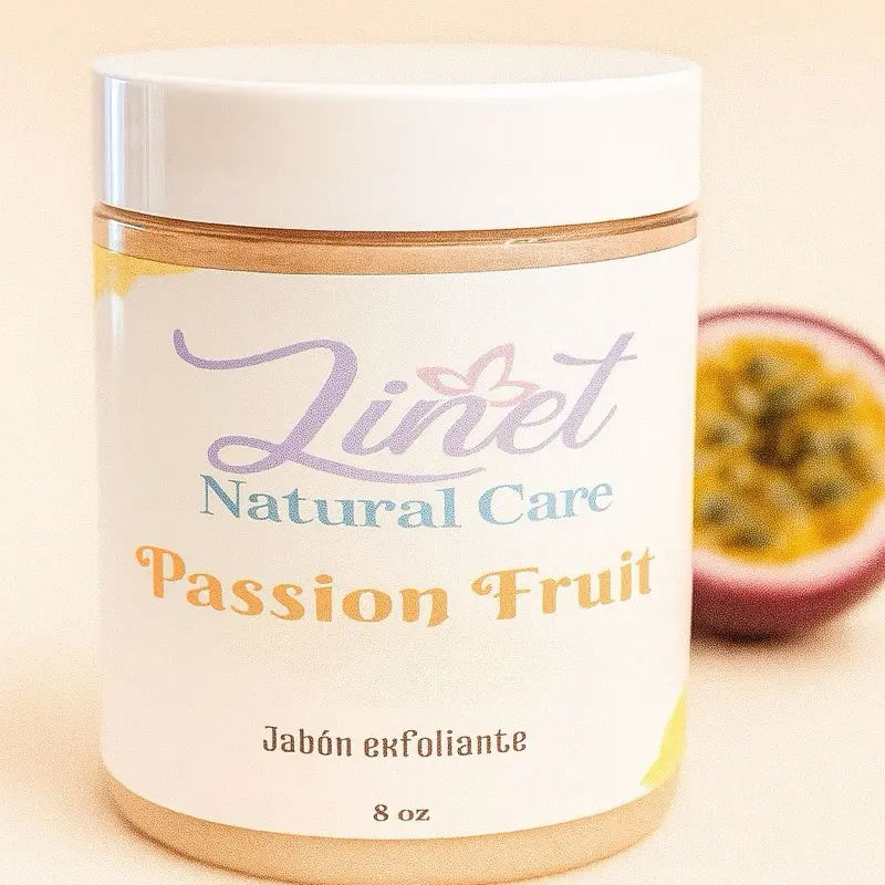 Linet Natural Care Passion Fruit Exfoliating Scrub - 8 oz Jabón Exfoliante for Gentle Skin Care