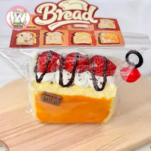 Extra Large Chocolate Sauce Strawberry Sandwich Squeeze Toy