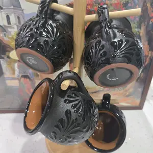 Black Talavera Mug Set of 4