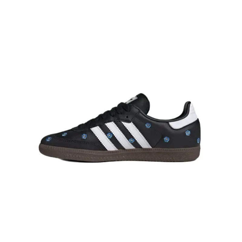 Adidas Samba OG Black Floral Embroidery Women's Perfect Daily Casual Comfort Fashion Footwear Walking Sneaker Trainer Shoe Girl, Sneakers Shoes, Lightweight Soft Sole, Athletic Sneaker Footwear, Sporty Chic