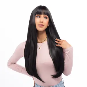 26-Inch Jet Black Straight Synthetic Wig | 【Heat Resistant】【Cap Included】 | #16 FSGB