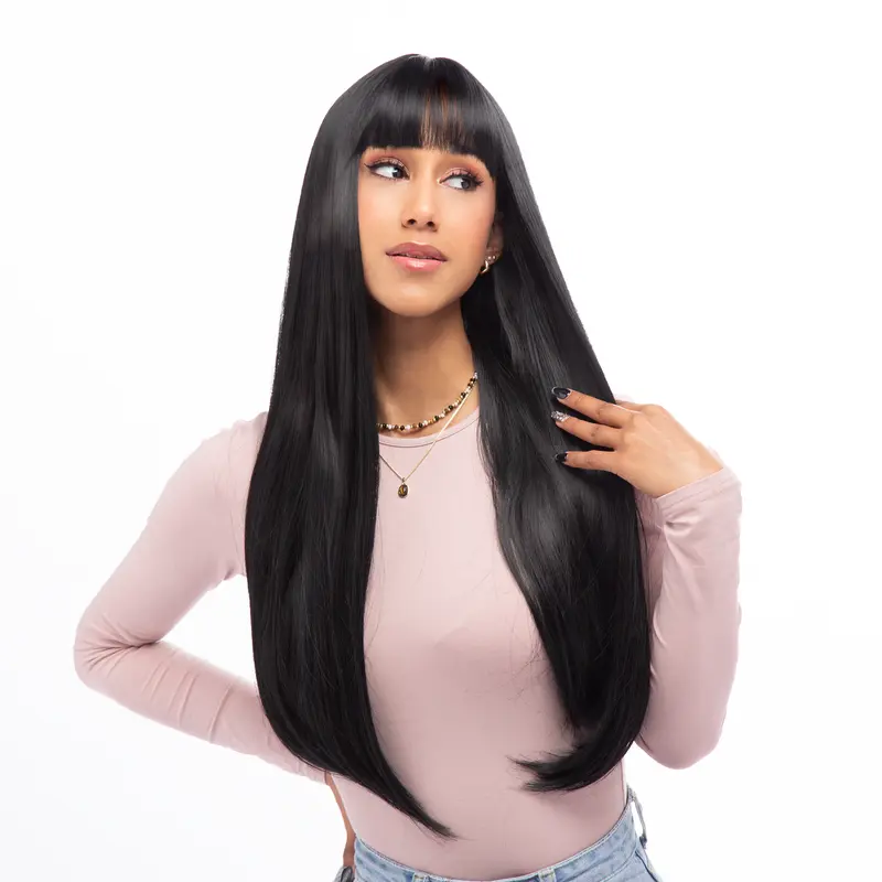 26-Inch Jet Black Straight Synthetic Wig | 【Heat Resistant】 【Cap Included】 | #41FSGA
