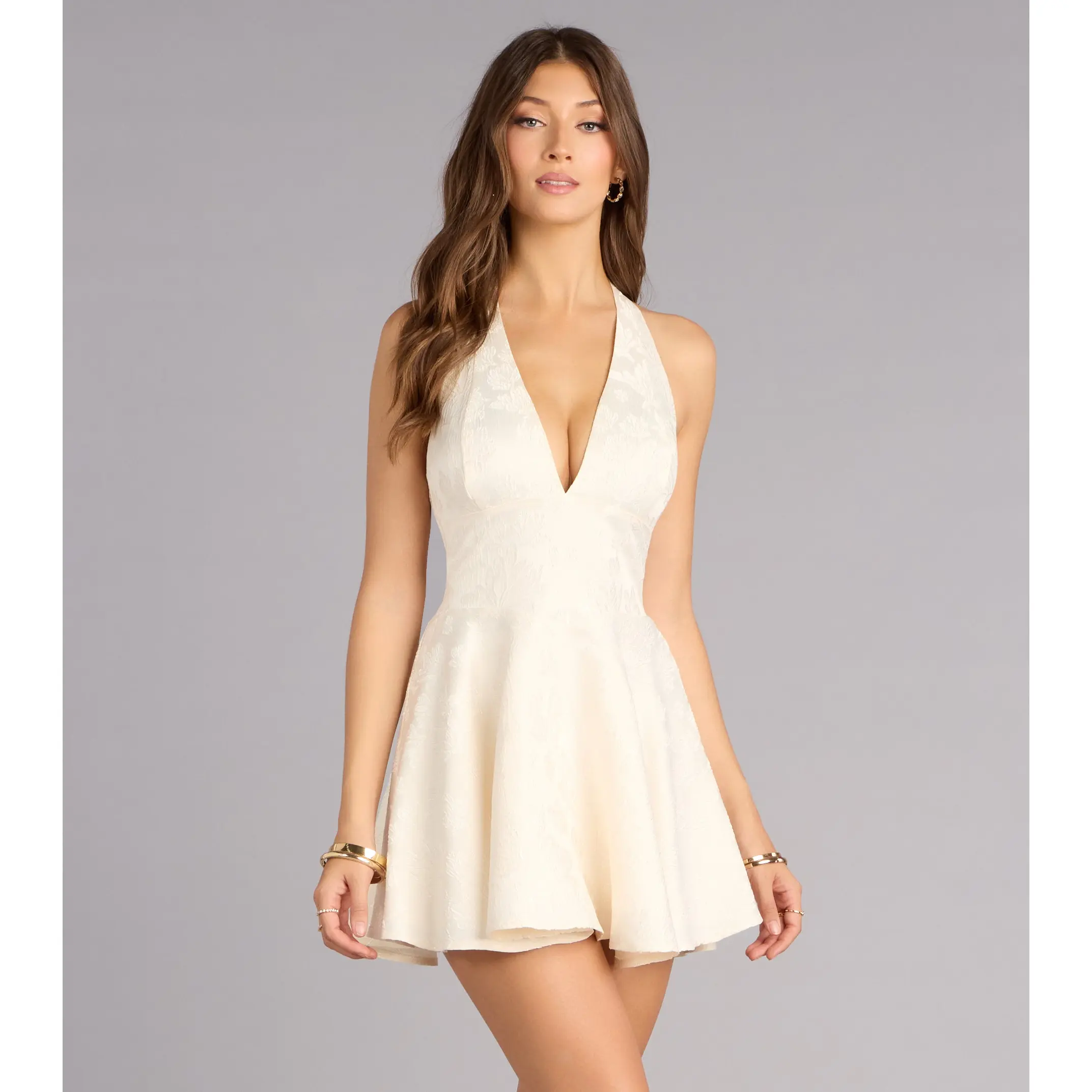 Effortlessly Lovely Jacquard Skater Dress
