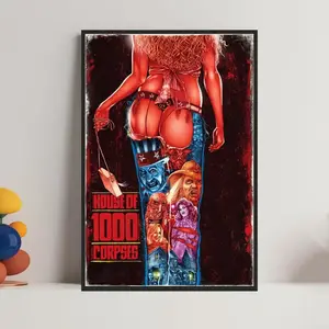 [Unframed] Rob Zombie House of 1000 Corpses Horror Movie Art Retro Vintage Canvas Wall Art Poster Print High-Quality Premium Matte Finish Home Decor Gift for Horror Fans Slasher Movie Buffs Dorm Room Decor
