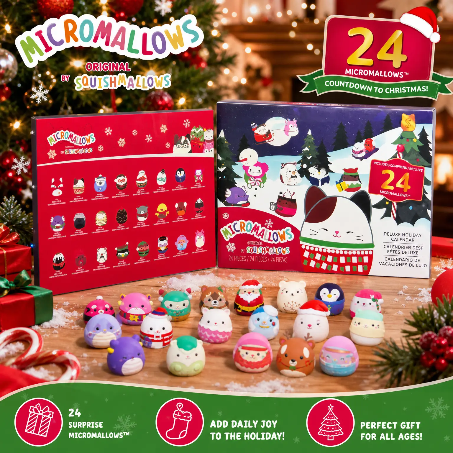 2026 New Christmas Mini 3D Toys Countdown Calendar Gift Box 24 Days Countdown Gift Boxes Calendar Box For Christmas Festival