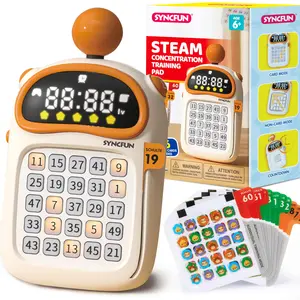 Syncfun Handheld Game for Kids Schulte Training Machine with Flash Cards Preschool Learning Toy Educational Attention Memory Trainer Christmas Birthday Gifts for Boys Girls Ages 6 12
