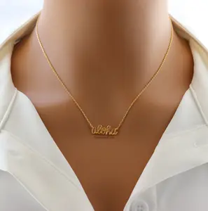 18K Gold Plated Dainty Handwritten “Aloha” Necklace – Hawaiian-Inspired Minimalist Jewelry