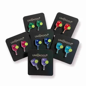 Pickleball laser engraved earrings sports team jewelry, Stud earring
