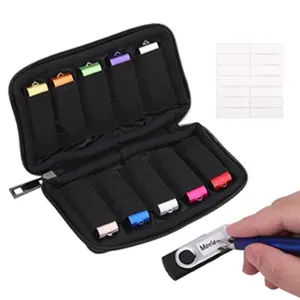 Soft Material USB Flash Drive Case Thumb Drive Holder case USB Drive Holder Organizer Accessories Bag for USB Memory Stick with 10 Slots