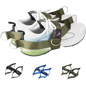 MOOCY 2 Pack Foot Strap for Cable Machine Fitness Attachment Ankle Straps Glute Kickback Leg Exercise for Cable Machines Shoe Cover Pull Belt-4 Ring