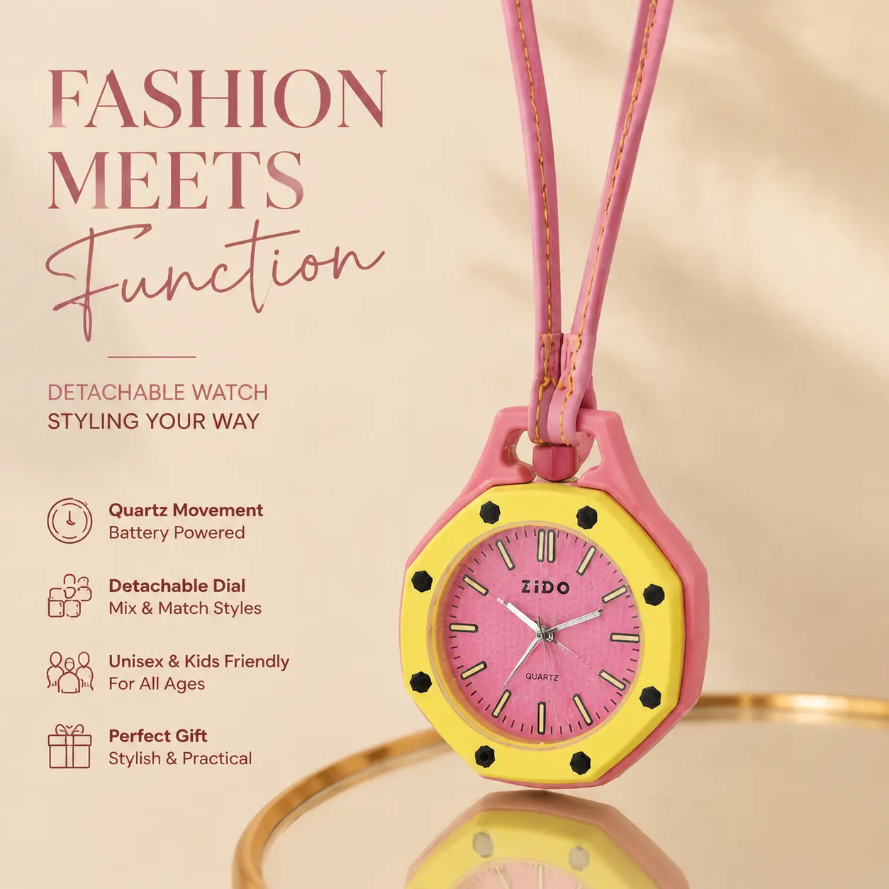 pocket watch style bag charms 2026 new quartz wristwatch, luxury watch, trendy pop design, removable dial, wrist watch with strap for hanging on bags, stylish dopamine-inspired watch, unisex, exquisite gift box