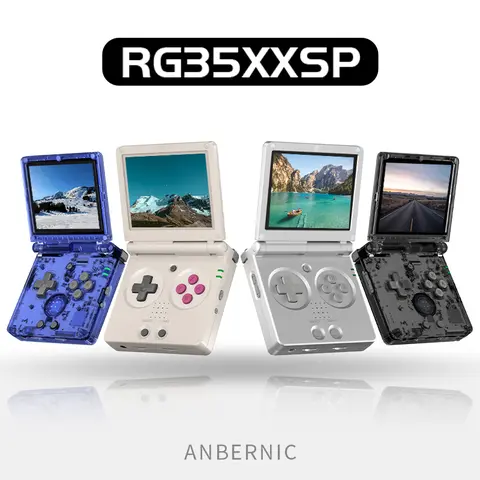 ANBERNIC RG35XXSP Handheld Wireless Gaming Console, 3.5" IPS Screen Flip Player, Linux System, 3300mAh Battery, HDMI TV Connection, Transparent Design, 80+ Game Formats, High-Fidelity Speaker Sound, WiFi Online Play, Retro Gaming Gift, Spanish, Russian,te