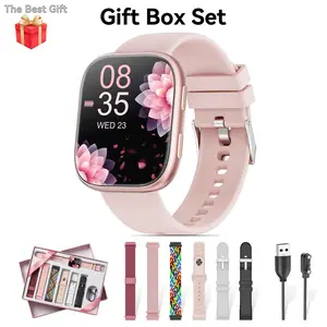Smartwatch Gift Set with 7 Interchangeable Straps, 1.83-Inch Touchscreen, Bluetooth-compatible Connectivity, iOS & Android Compatible, Waterproof Multifunctional Watch