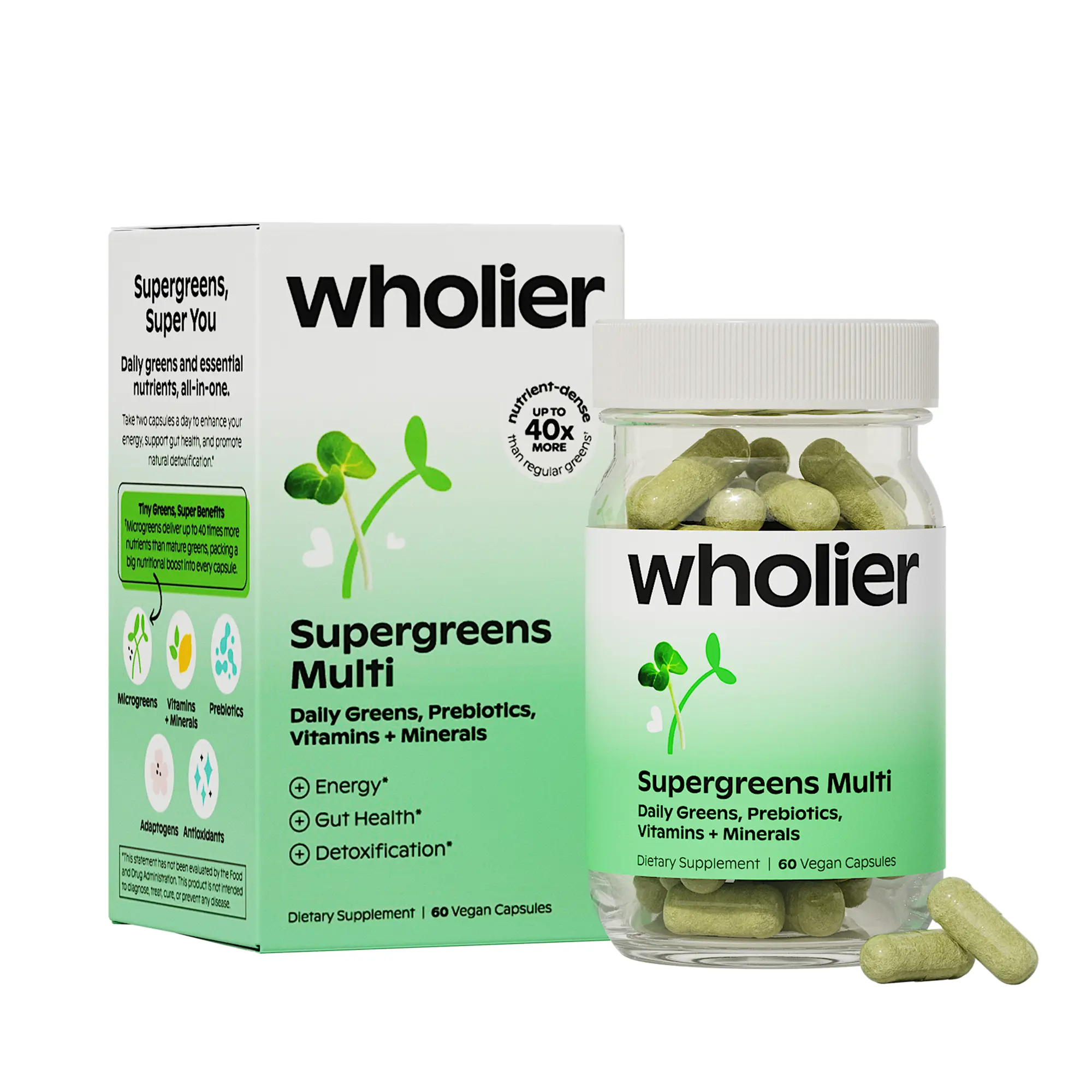 Supergreens Multi Greens (Microgreens), Vitamins, Minerals, Prebiotics for Digestive Health, Adaptogens