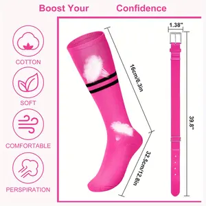 XZQTIVE Set 3 Baseball Belt and Socks Combo Set Adjustable Softball Belt Socks Elastic Waist Belt for Youth Adult Spring School