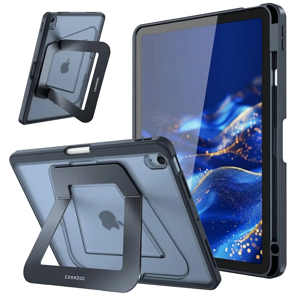 Fintie Shockproof Guard iPad Case - Sturdy Rigid Frame, Multifunctional Multi-Angle Stand, Built-In Pencil Holder, Slim Full-Body Back Cover, Ergonomic Accessory Tilted for Drawing, Broad Landscape Mode