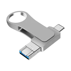 3 In 1 USB 3.0 Flash Drive, Thumb Drive, Multifunctional High Speed Type-C Flash Drive, External Storage U Disk For iPhone, iPad, Android Phone, Tablet, Laptop, PC, Office Accessories, Phone Accessories, USB Flash Drives, USB External Memory