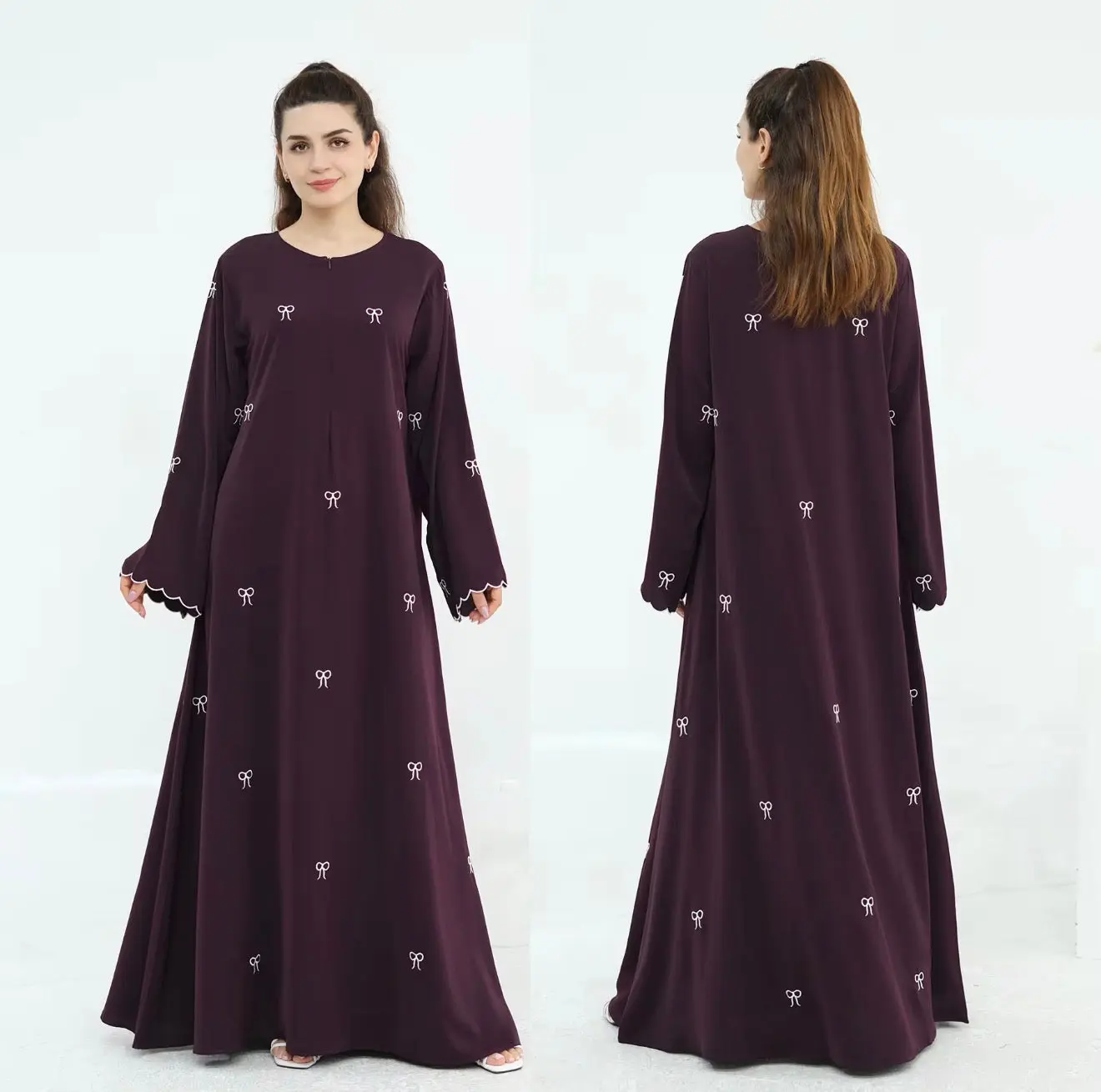 Layali Premium Embroidered Bow Abaya
