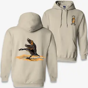 Charging Goose Waterfowl Hoodie – Dive Bomb Style Gildan 18500 Sweatshirt, Outdoor Hunting Gift for Men, Women, Dad & Friends, Canada Goose Hoodie