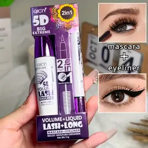 Brow Dual-Ended The Ccurl  Waterproof Mascara QICI 2in1 Waterproof Mascara + Eyeliner Set  5D EXTREME  Long-Lasting  Smudge Proof  Volume & Length Enhancing  Black Liquid Eyeliner with 10ml Brush  24-Hour Wear  Beauty Essentials