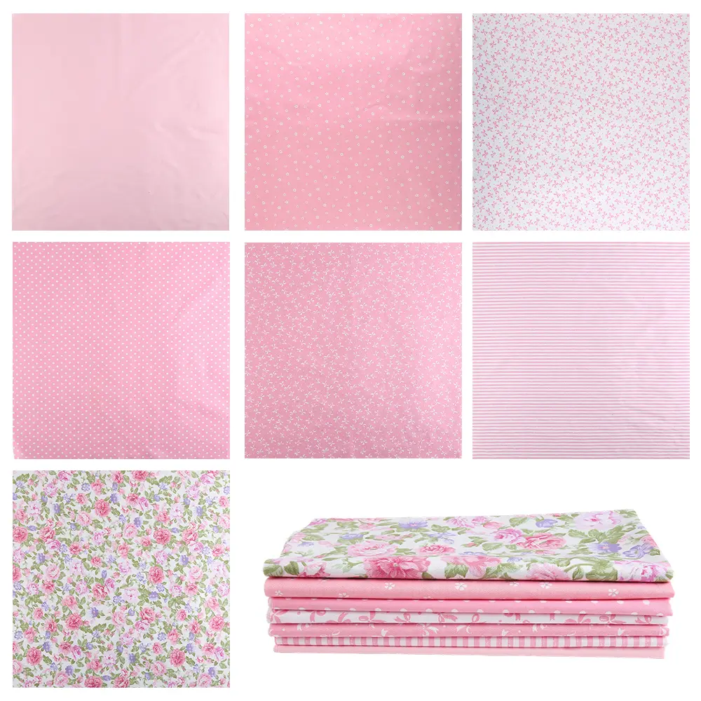 7Pcs/Set 20" x 20" Cotton Fabric DIY Making Supplies,Quilting Patchwork Fabric Fat,Quarter Bundles DIY for Quilting Cotton Patchwork Cushions,Hand Tools Kits