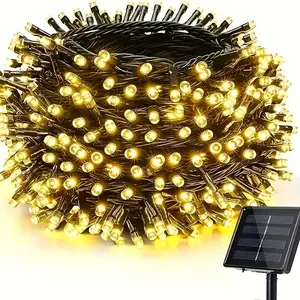 Outdoor Solar Christmas String Lights, Outdoor Decorative Lights, 39ft 100 LED Waterproof Design, 8 Modes for Yard Fence Balcony Party Tree Decoration