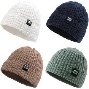 KF5-KC047 Simple Knitted Baby Beanie HiKF5-Hop Boys Winter Hat Toddler Kids Bonnet for Girls 0-5Y