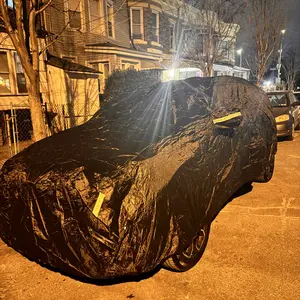 Sedan & SUV Universal Car Cover,Outdoor Full Cover Sun UV Rain Protection ,Abrasion-Resistant and Water-Resistant(Thin,Black)