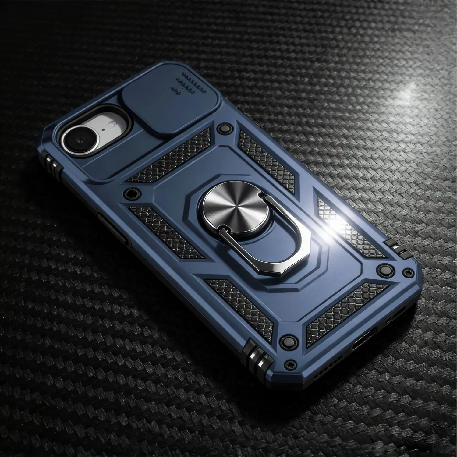 Luxury Lens Case for iPhone 17E/16E Cellphone Cover Protector Magnet Holder Back Phone for iPhone 16e 17e with Strand Support Wireless Charging Full Protection Shockproof Protective Smartphone Casing