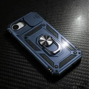 Luxury Lens Case for iPhone 17E/16E Cellphone Cover Protector Magnet Holder Back Phone for iPhone 16e 17e with Strand Support Wireless Charging Full Protection Shockproof