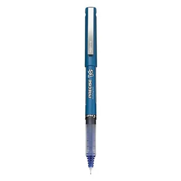 Pilot Precise V5 Blue Rolling Ball Pen, 0.5 mm Extra Fine Tip, Skip-Free Design, Smooth Writing, Advanced Ink Feed System, Visible Ink Level View, 0.5 Mm Pen, Skip-Free Tip
