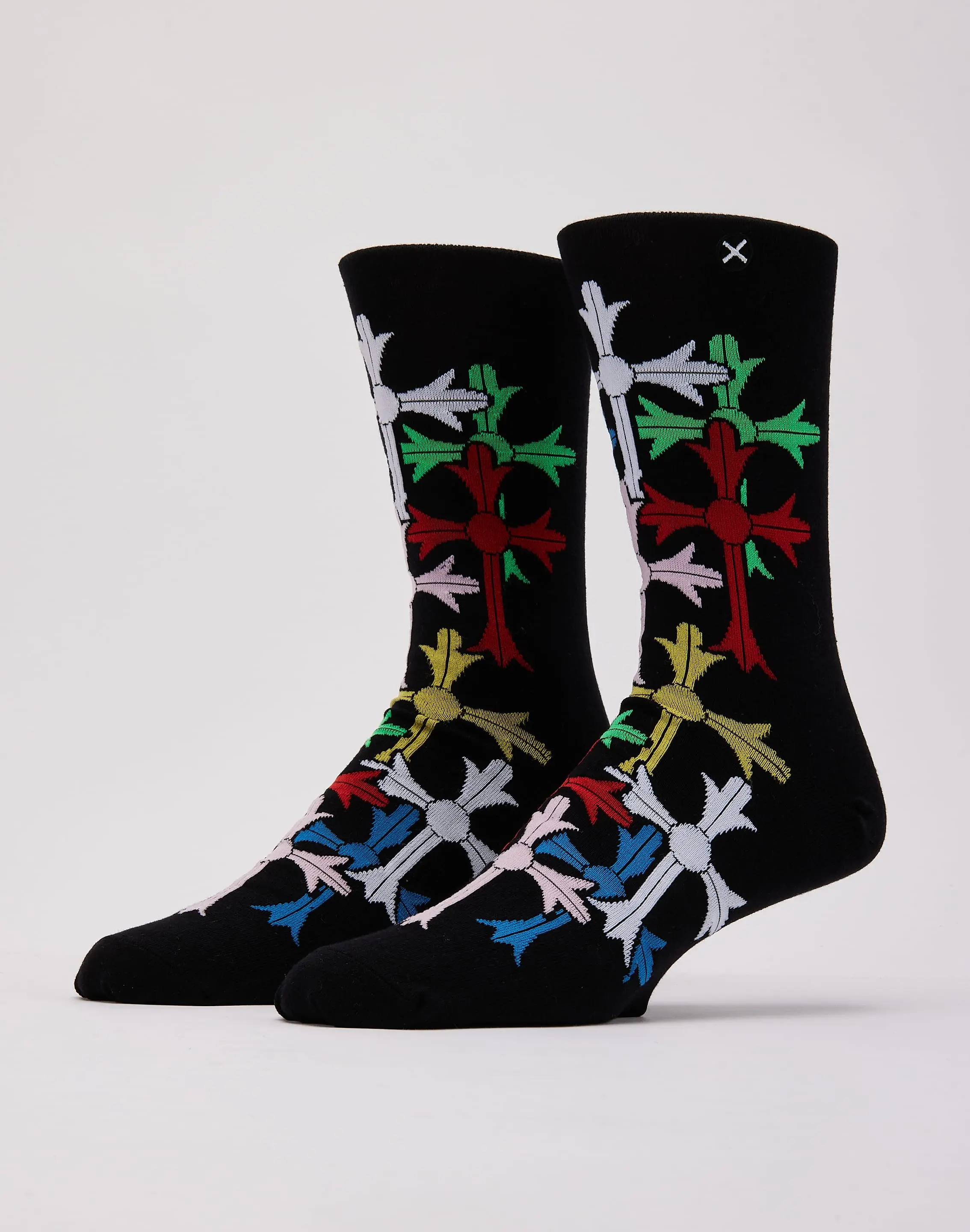 Mens Odd Sox Color Crosses Crew Socks