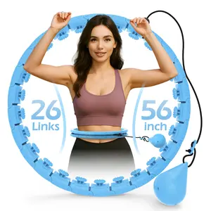 Weighted exercise Circle with 26 Links 56 Inch for Adults Fitness  fitness hoop Plus Size for Women Smart Exercise Equipment Home Gym Kit